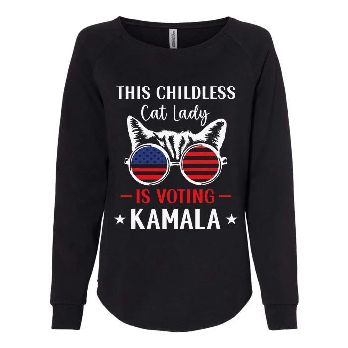 This Childless Cat Lady Is Voting Kamala Harris 2024 Womens California Wash Sweatshirt