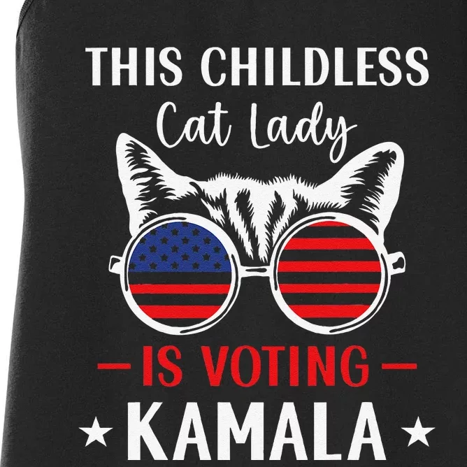 This Childless Cat Lady Is Voting Kamala Harris 2024 Women's Racerback Tank