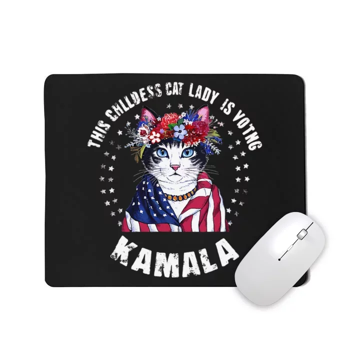 This Childless Cat Lady Ladies Is Voting Kamala 2024 Mousepad