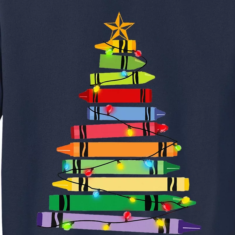 Teacher Christmas C.R.A.Y.O.N Tree Light Gifts Student Sweatshirt