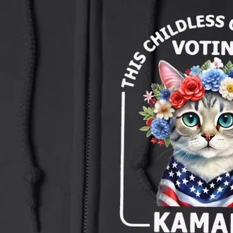 This Childless Cat Lady Ladies Is Voting Kamala Election 24 Full Zip Hoodie