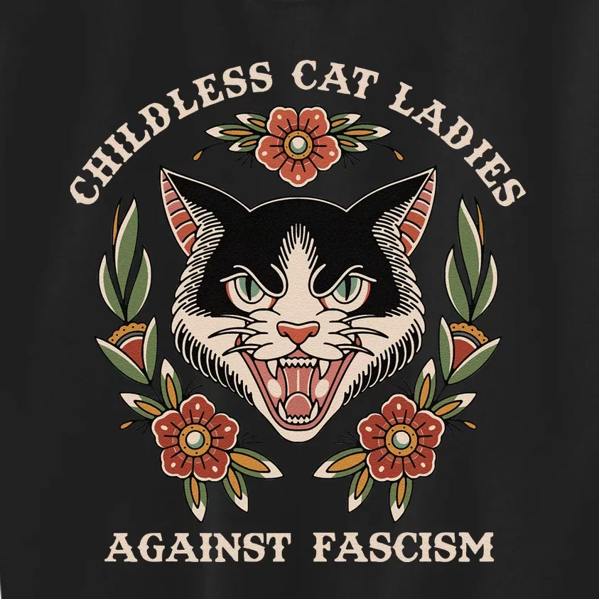 This Childless Cat Lady Ladies Is Voting Kamala Sweat Kids Sweatshirt