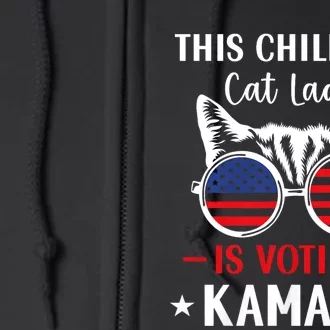 This Childless Cat Lady Is Voting Kamala Harris 2024 Full Zip Hoodie