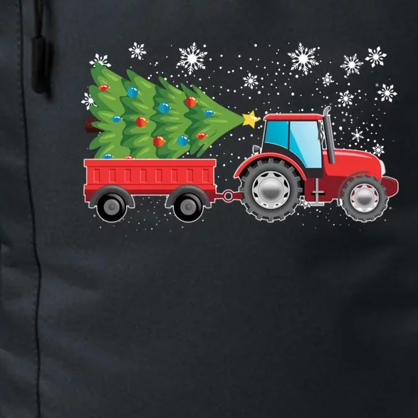 Tractor Carry Christmas Tree Ugly Sweater Truck Merry Gift Daily Commute Backpack