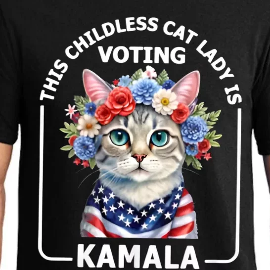 This Childless Cat Lady Ladies Is Voting Kamala Election 24 Pajama Set