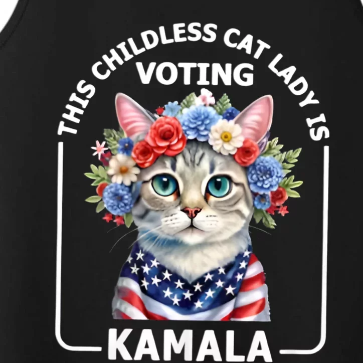 This Childless Cat Lady Ladies Is Voting Kamala Election 24 Performance Tank