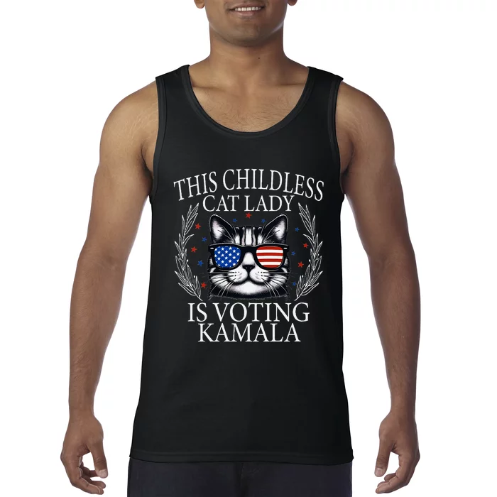 This Childless Cat Lady Is Voting Kamala V Neck Tank Top