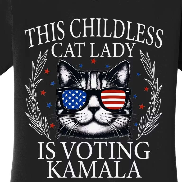 This Childless Cat Lady Is Voting Kamala V Neck Women's T-Shirt