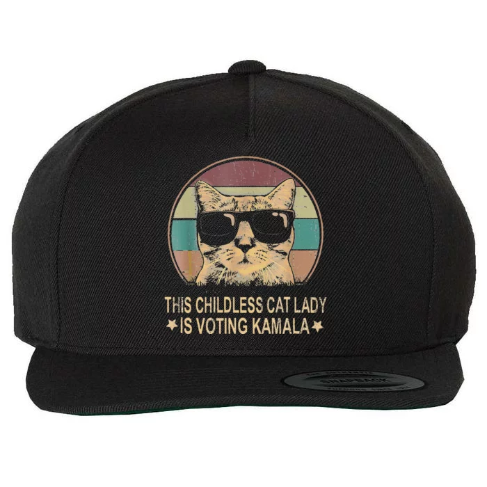 This Childless Cat Lady Is Voting Kamala Gift Wool Snapback Cap