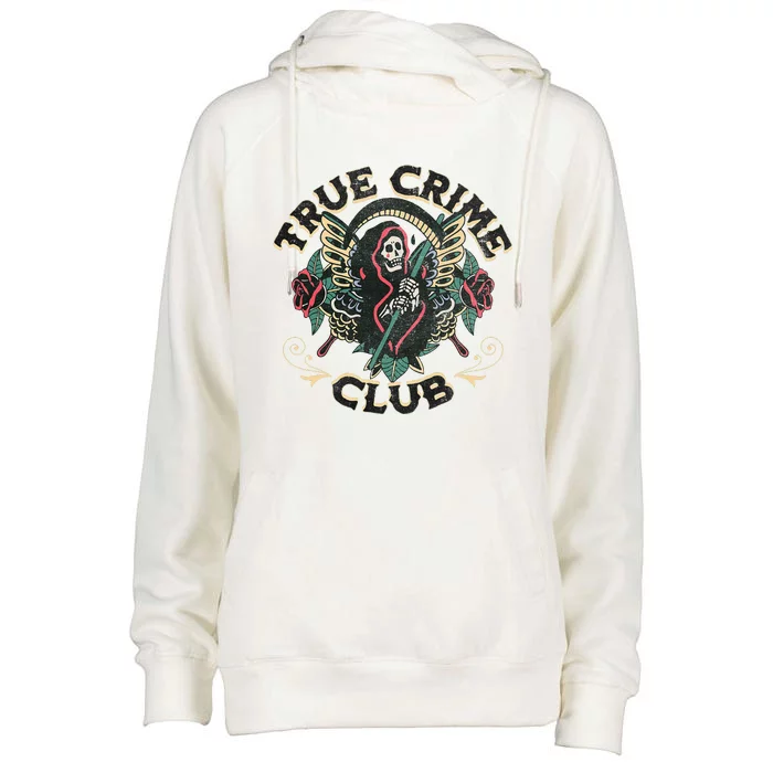 True Crime Club Womens Funnel Neck Pullover Hood