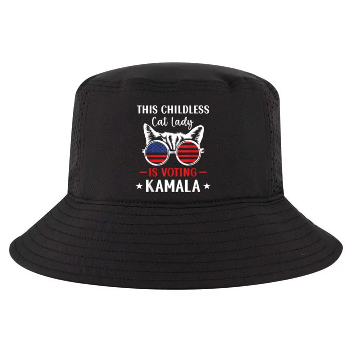 This Childless Cat Lady Is Voting Kamalaharris Cool Comfort Performance Bucket Hat