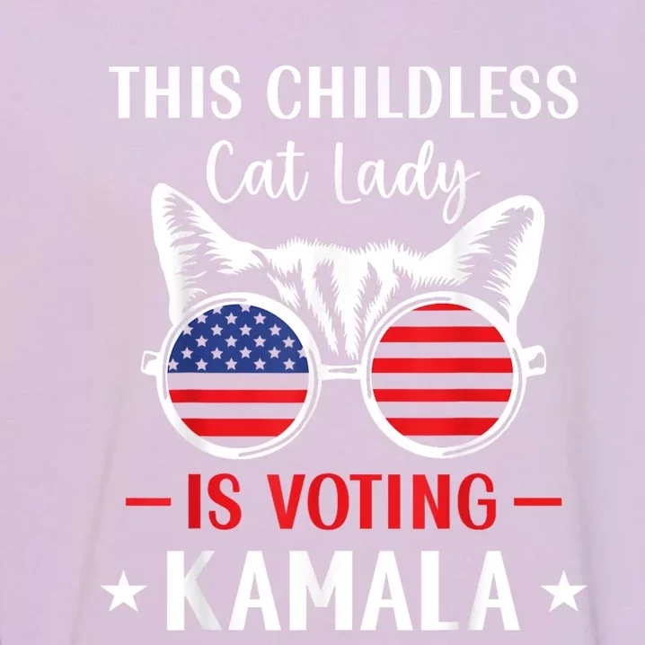 This Childless Cat Lady Is Voting Kamalaharris Garment-Dyed Sweatshirt