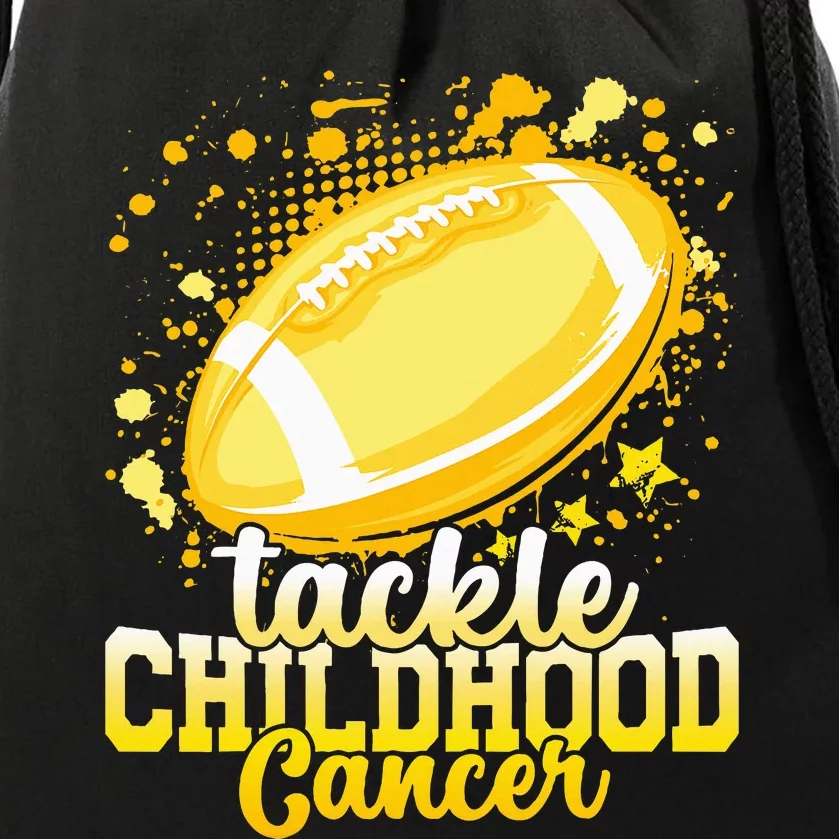 Tackle Childhood Cancer Football Childhood Cancer Awareness Drawstring Bag