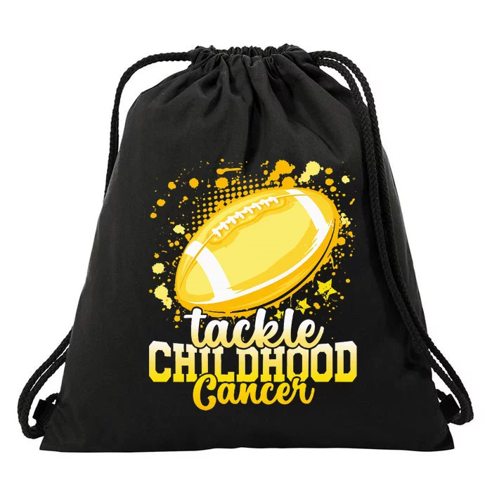 Tackle Childhood Cancer Football Childhood Cancer Awareness Drawstring Bag