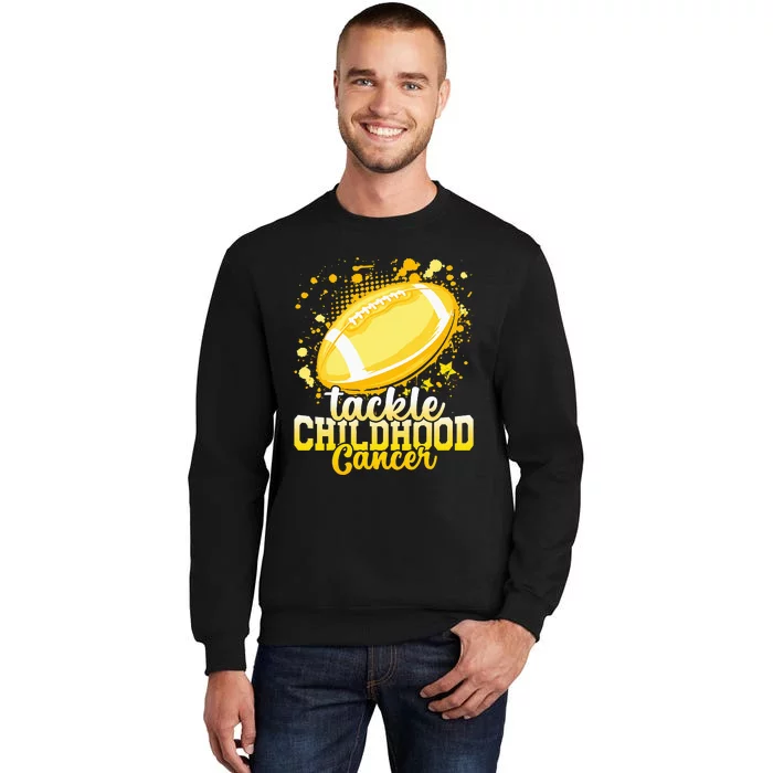 Tackle Childhood Cancer Football Childhood Cancer Awareness Tall Sweatshirt