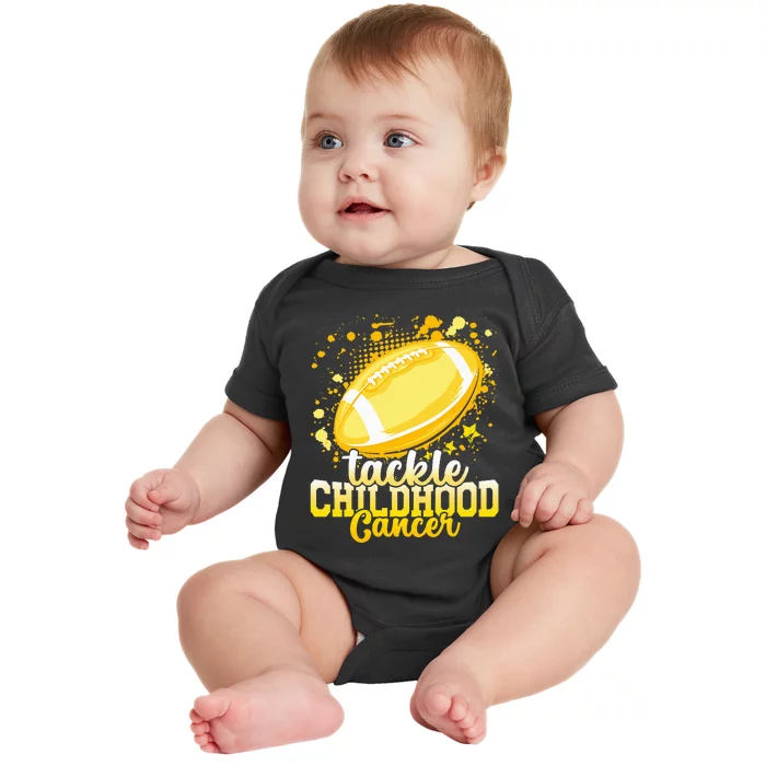 Tackle Childhood Cancer Football Childhood Cancer Awareness Baby Bodysuit