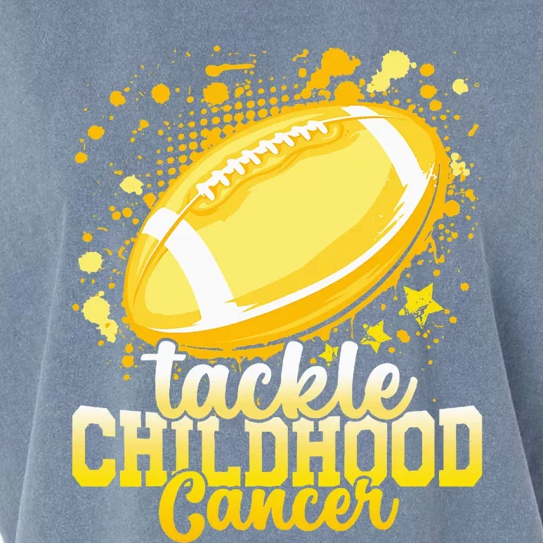 Tackle Childhood Cancer Football Childhood Cancer Awareness Garment-Dyed Women's Muscle Tee