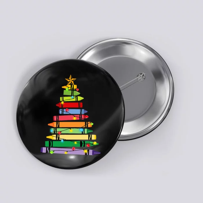 Teacher Christmas Crayon Tree Light Gifts Student Button