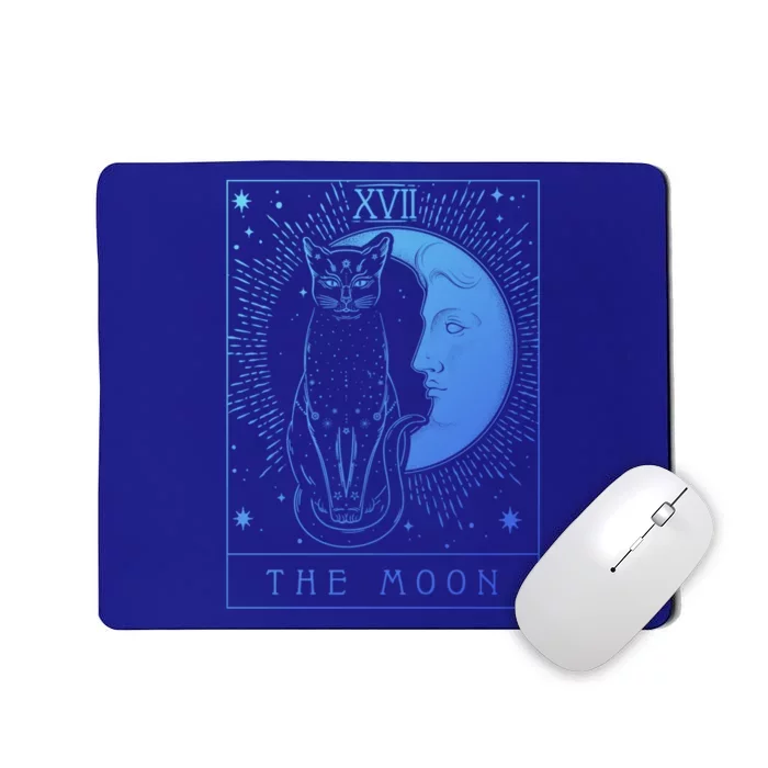 Tarot Card Crescent Moon And Cat Graphic Gift Mousepad