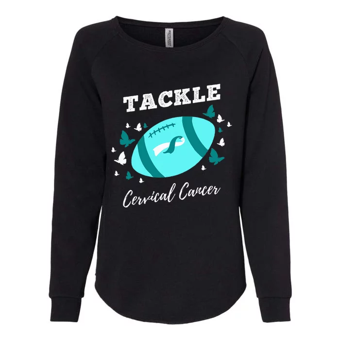 Tackle Cervical Cancer for Cervical Cancer Awareness Womens California Wash Sweatshirt