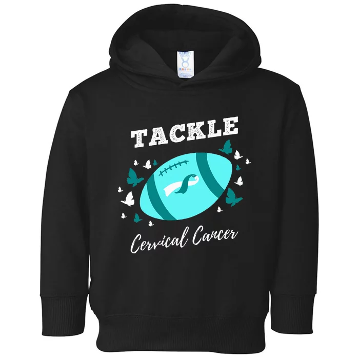 Tackle Cervical Cancer for Cervical Cancer Awareness Toddler Hoodie