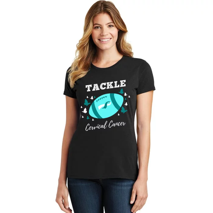 Tackle Cervical Cancer for Cervical Cancer Awareness Women's T-Shirt