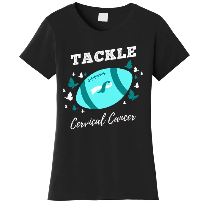 Tackle Cervical Cancer for Cervical Cancer Awareness Women's T-Shirt