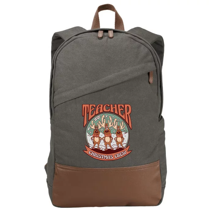 Teacher Christmas Crew Holiday Cotton Canvas Backpack