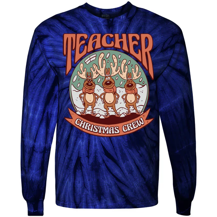 Teacher Christmas Crew Holiday Tie-Dye Long Sleeve Shirt