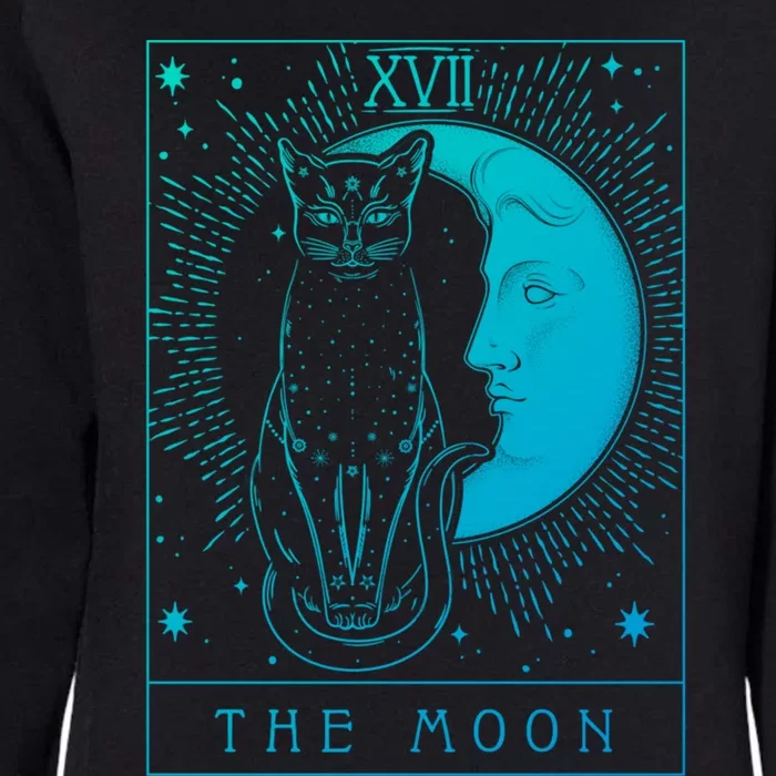 Tarot Card Crescent Moon And Cat Graphic Gift Womens California Wash Sweatshirt