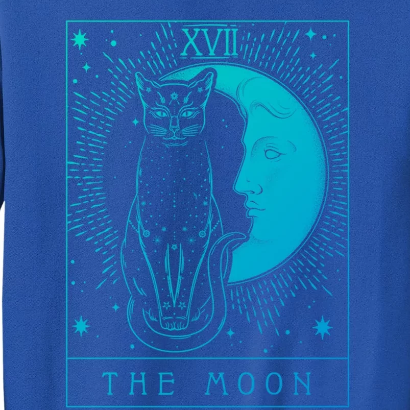 Tarot Card Crescent Moon And Cat Graphic Gift Tall Sweatshirt