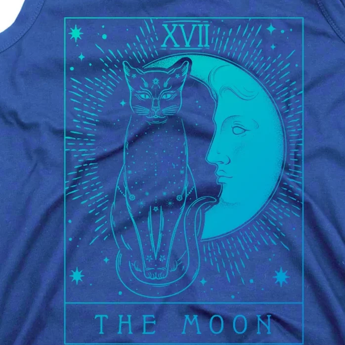 Tarot Card Crescent Moon And Cat Graphic Gift Tank Top