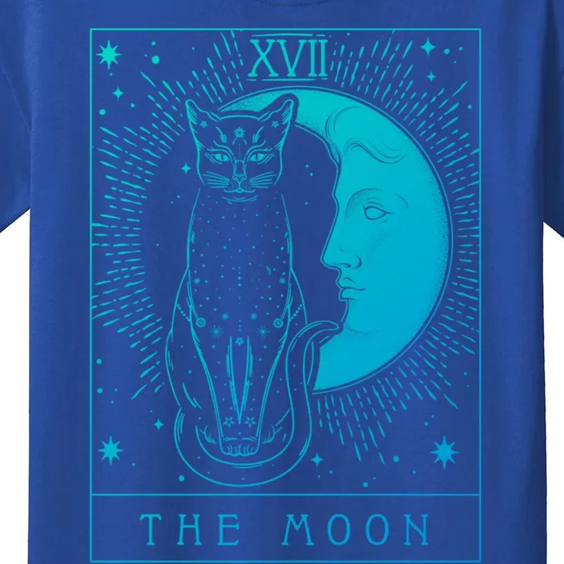 Tarot Card Crescent Moon And Cat Graphic Gift Kids T-Shirt