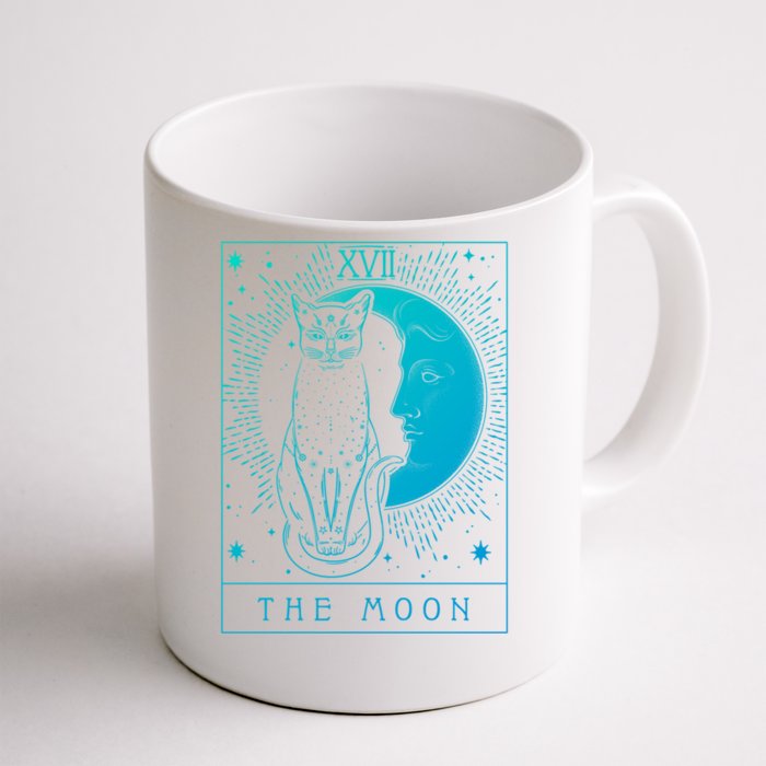 Tarot Card Crescent Moon And Cat Graphic Gift Front & Back Coffee Mug