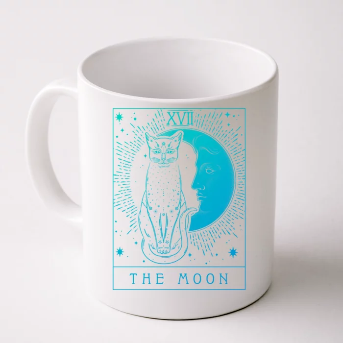 Tarot Card Crescent Moon And Cat Graphic Gift Front & Back Coffee Mug