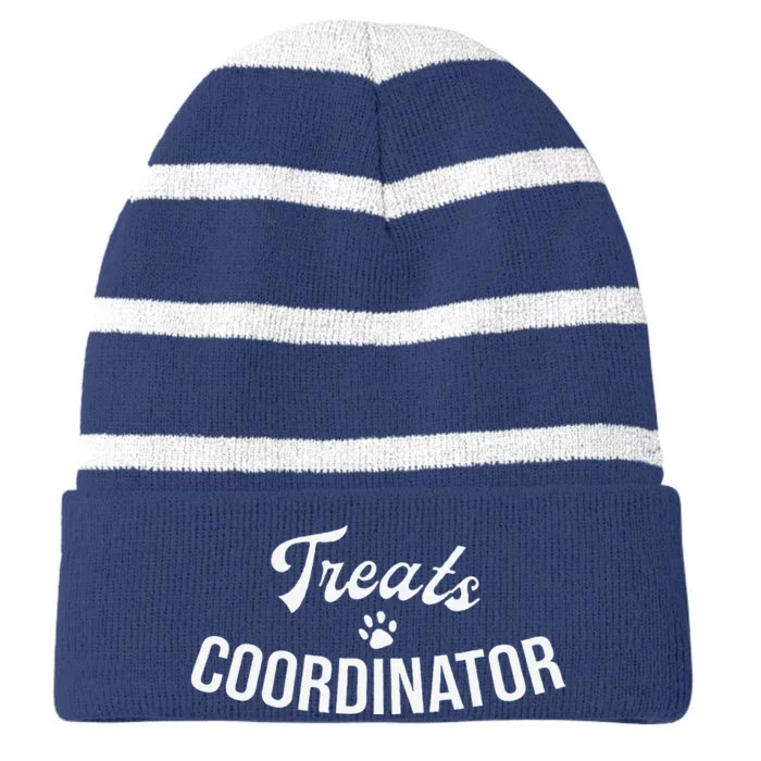 Treats Coordinator Dog Lover Striped Beanie with Solid Band