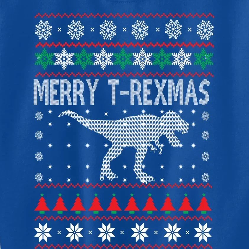 Trex Christmas Dinosaur Ugly Christmas Sweater Style Gift Kids Sweatshirt