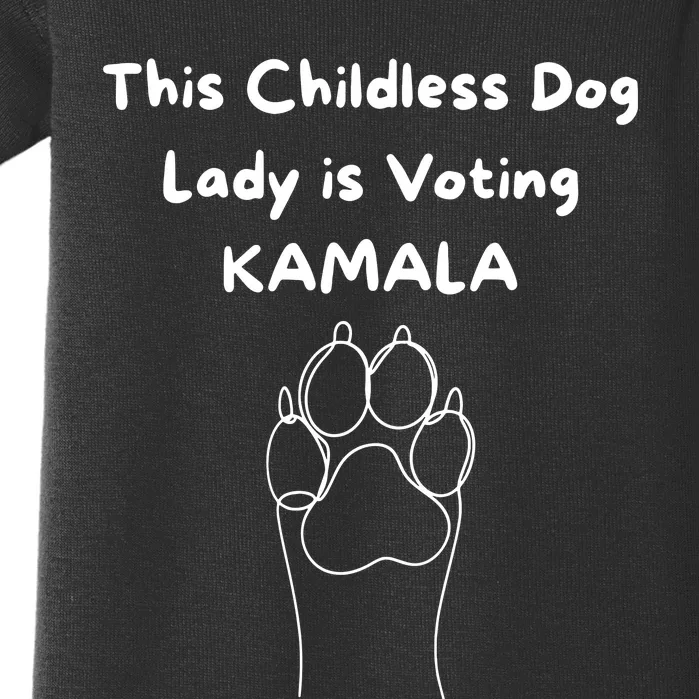 This Childless Dog Lady Is Voting Kamala Dog Lovers Baby Bodysuit