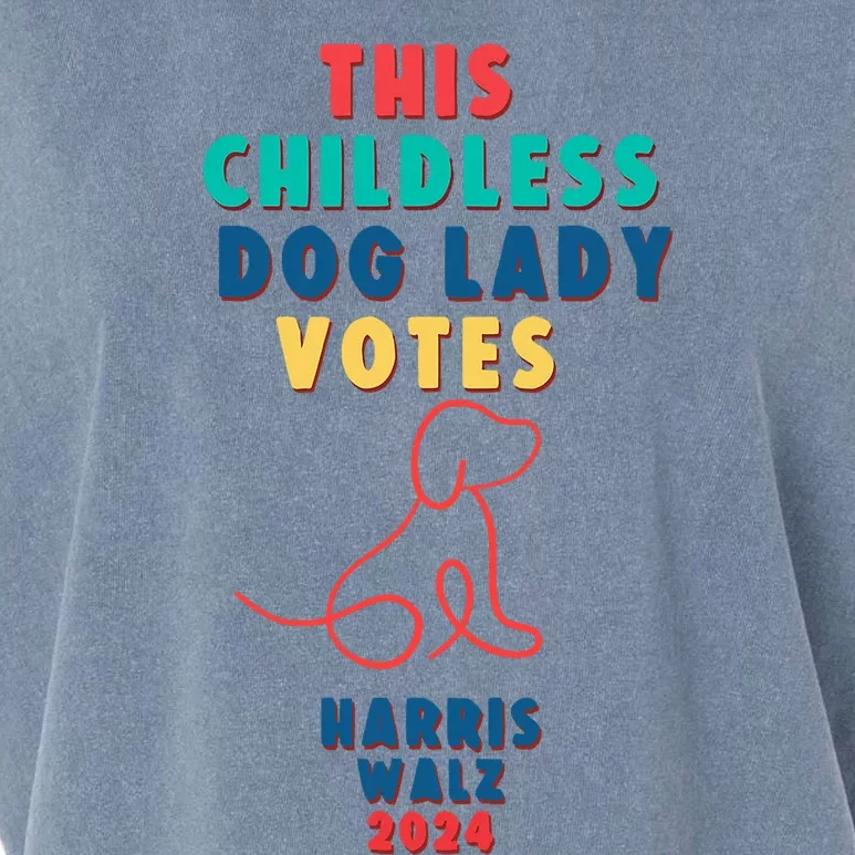 This Childless Dog Lady Votes Kamala Harris Walz Garment-Dyed Women's Muscle Tee