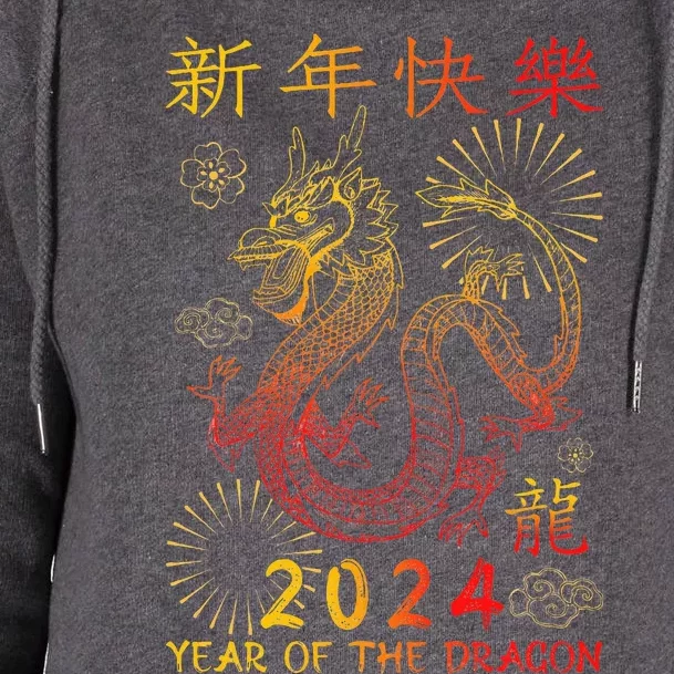 Traditional Chinese Dragon The Year Of The Dragon Womens Funnel Neck Pullover Hood