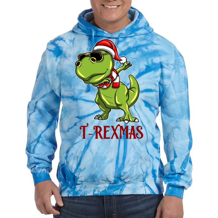 Trex Christmas Dino Tie Dye Hoodie