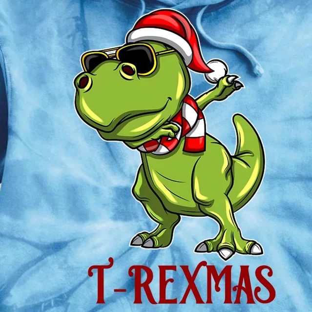 Trex Christmas Dino Tie Dye Hoodie