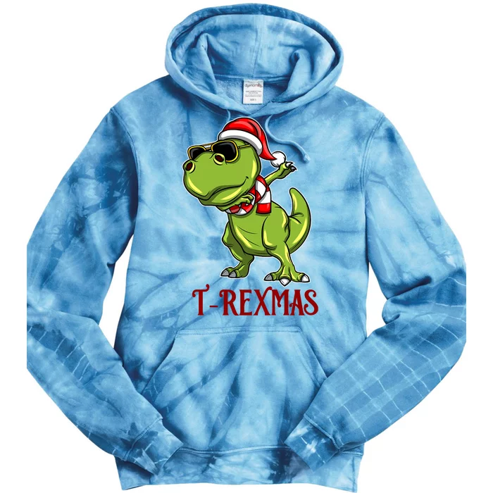 Trex Christmas Dino Tie Dye Hoodie