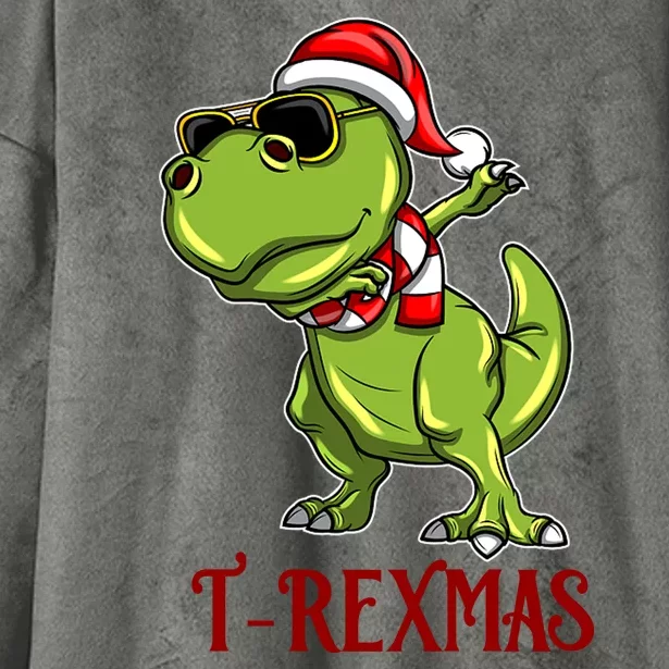 Trex Christmas Dino Hooded Wearable Blanket