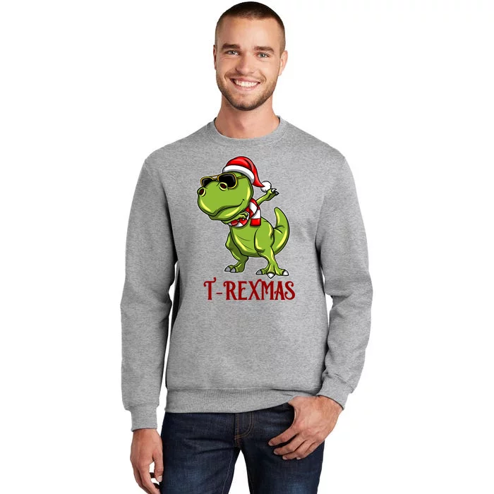 Trex Christmas Dino Tall Sweatshirt