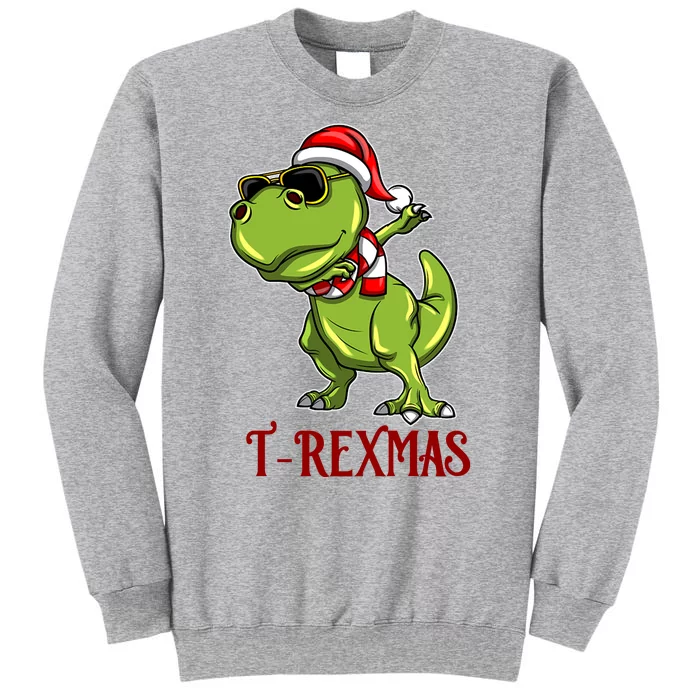 Trex Christmas Dino Tall Sweatshirt