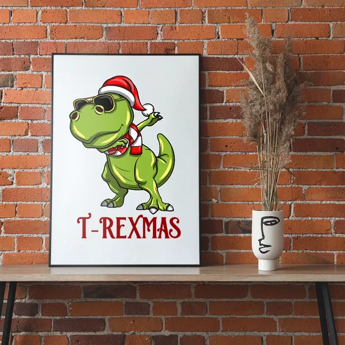 Trex Christmas Dino Poster