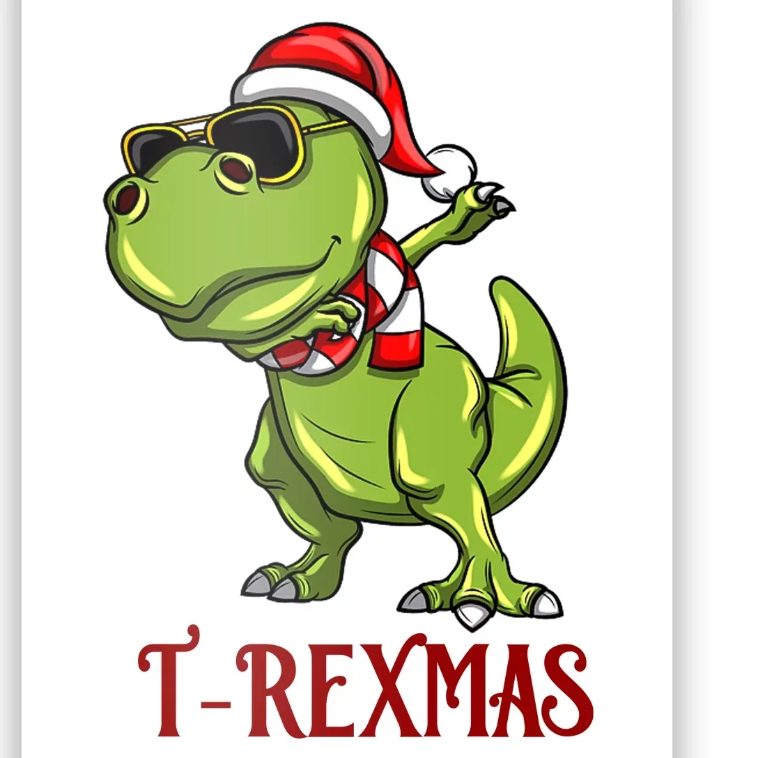 Trex Christmas Dino Poster