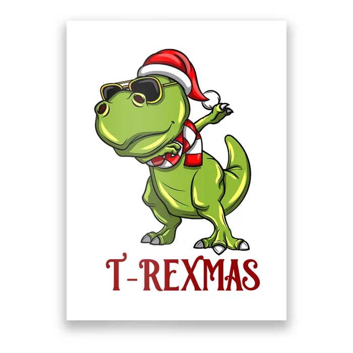 Trex Christmas Dino Poster