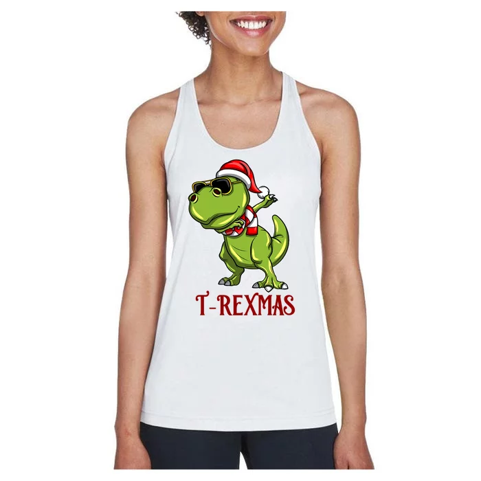 Trex Christmas Dino Women's Racerback Tank